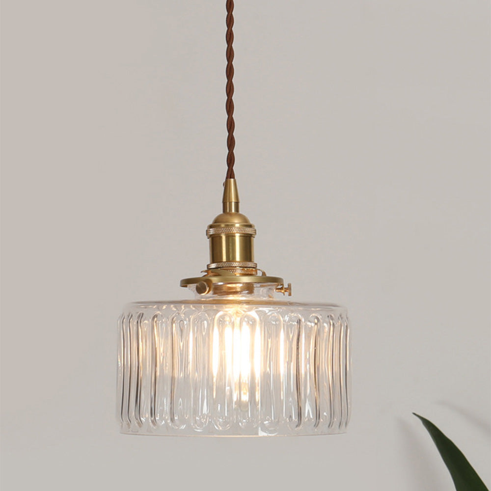 Lyra – Vintage-Pendelleuchte aus Glas im Zylinderstil