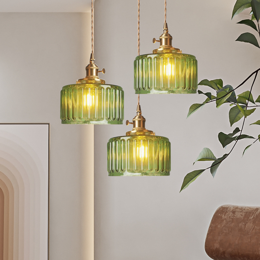 Lyra – Vintage-Pendelleuchte aus Glas im Zylinderstil