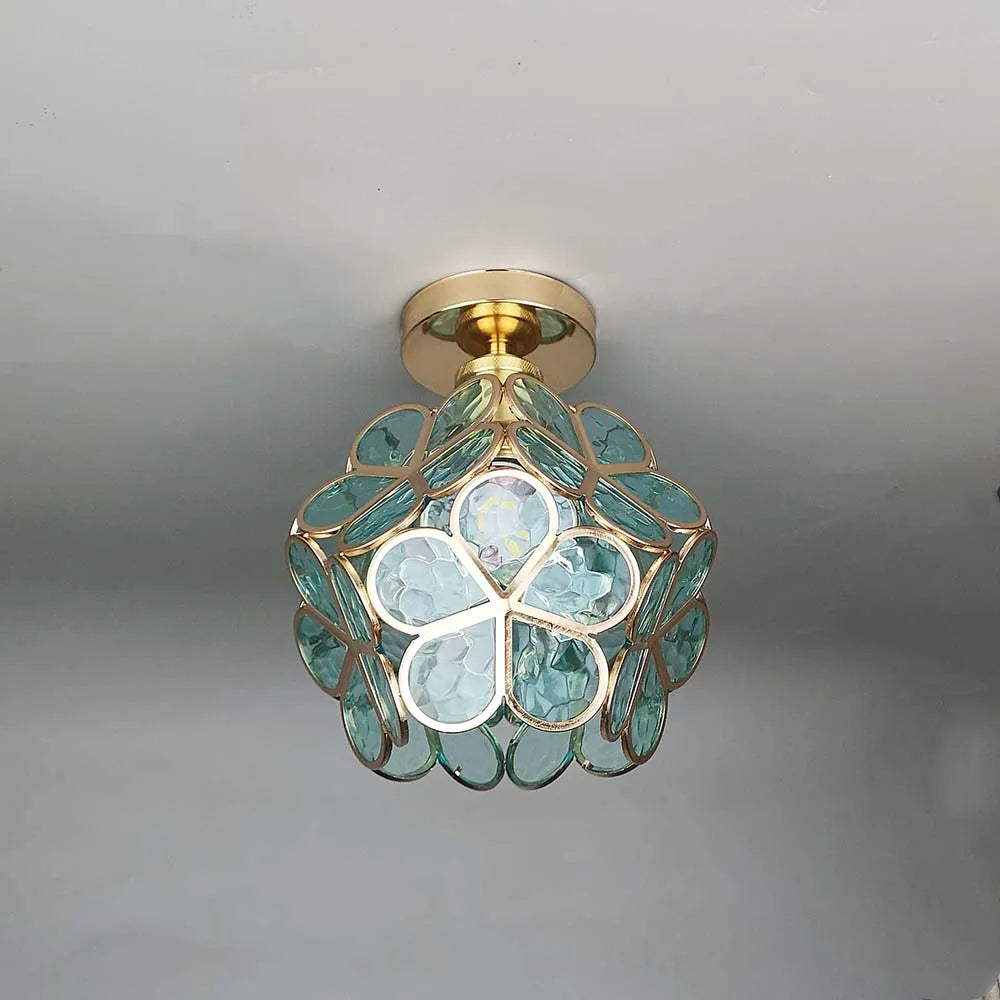 PetalGlam – Glas-Deckenleuchte im floralen Stil für Flur & Eingang