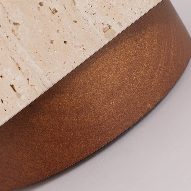 Larry – Gelbe Höhlenstein-Holz Deckenlampe