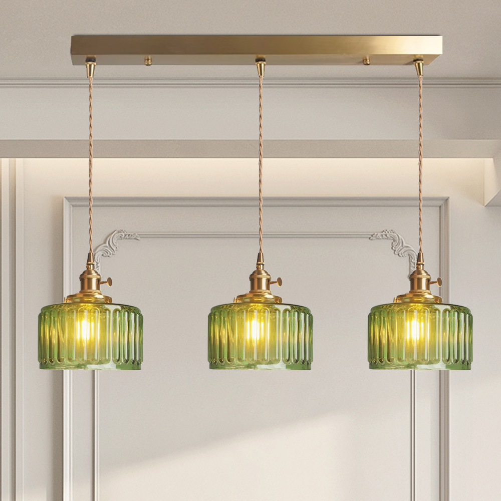 Lyra – Vintage-Pendelleuchte aus Glas im Zylinderstil