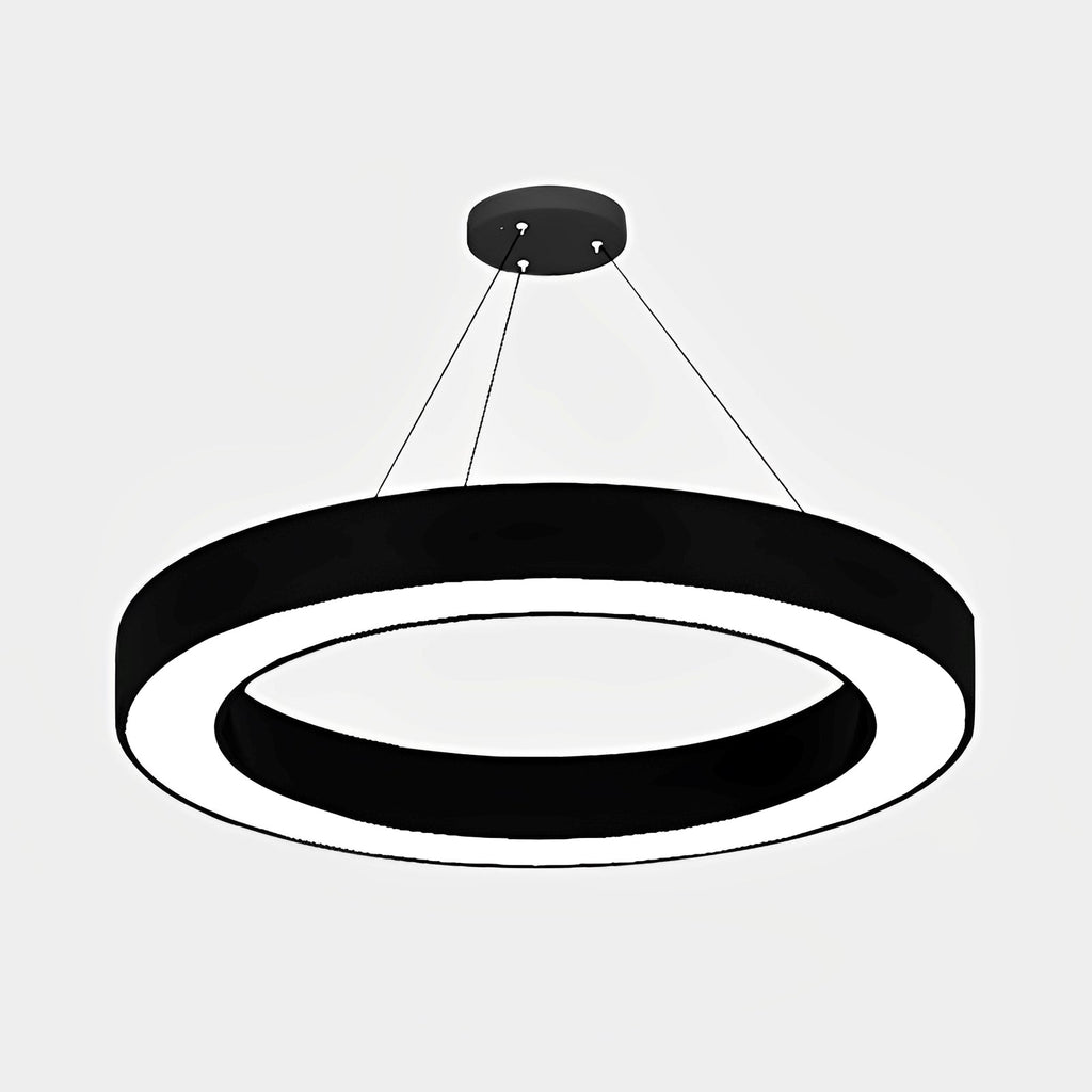 Orbis – Minimalistische LED-Hängelampe als Ring in Schwarz