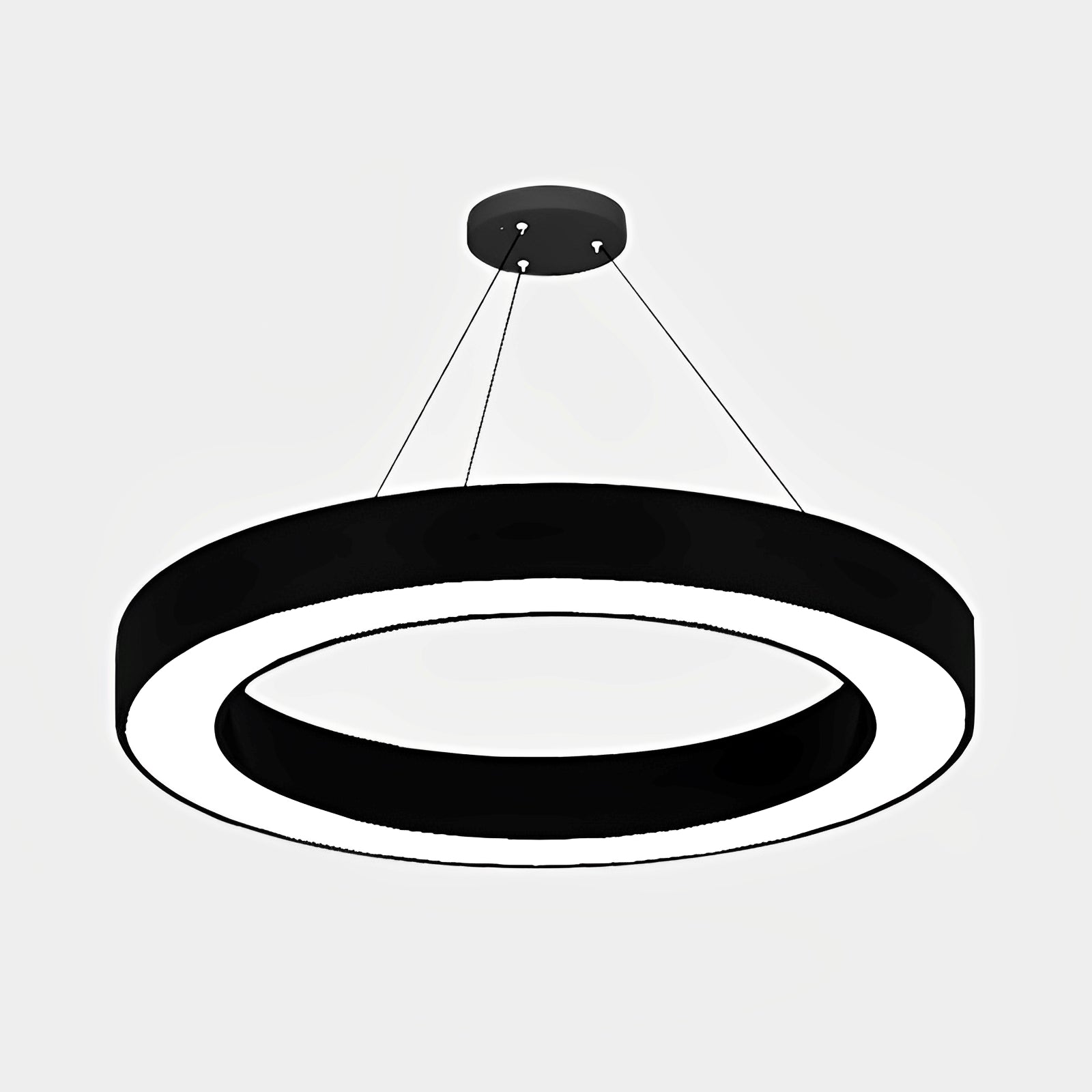 Orbis – Minimalistische LED-Hängelampe als Ring in Schwarz