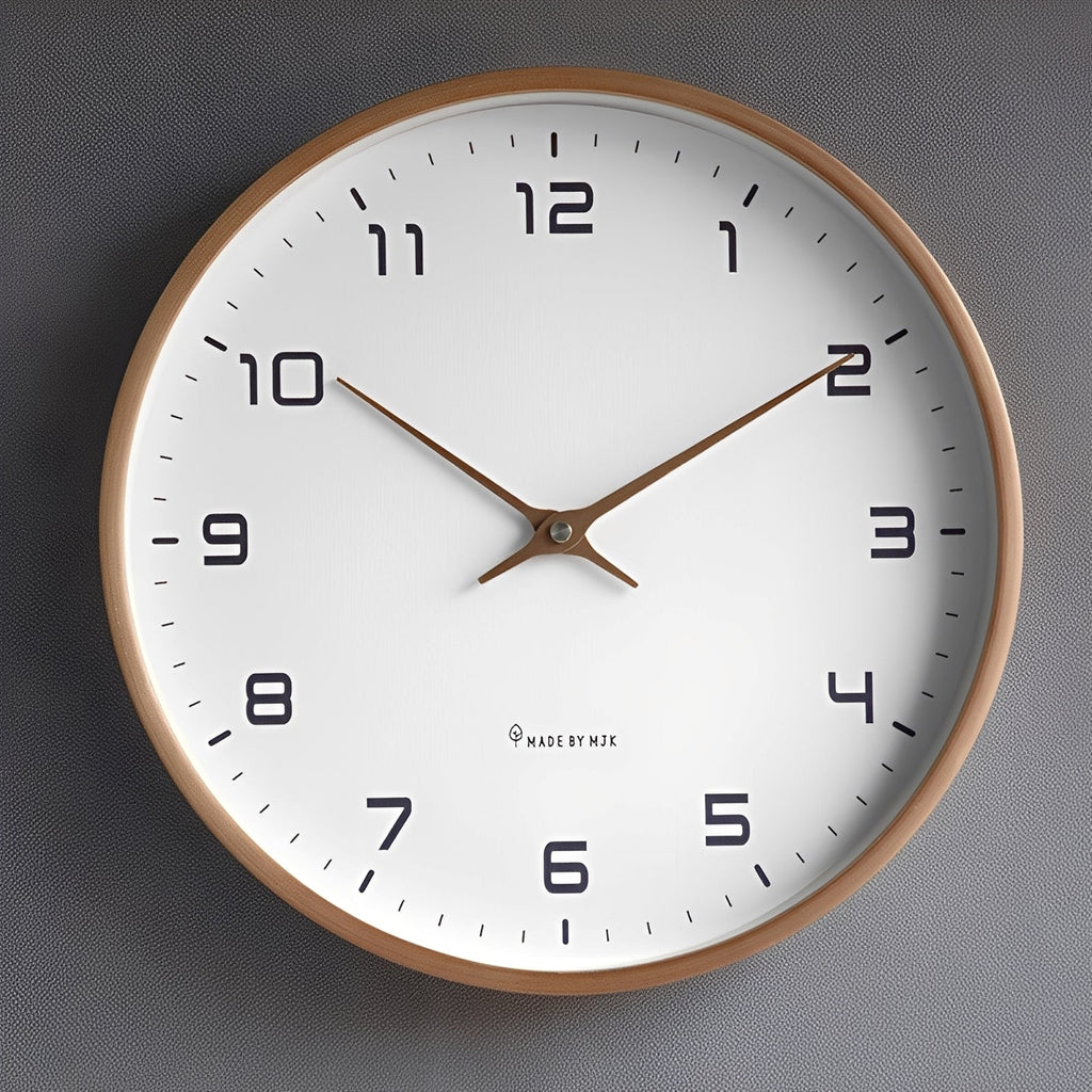 Nordik – Lautlose Wanduhr aus Vollholz