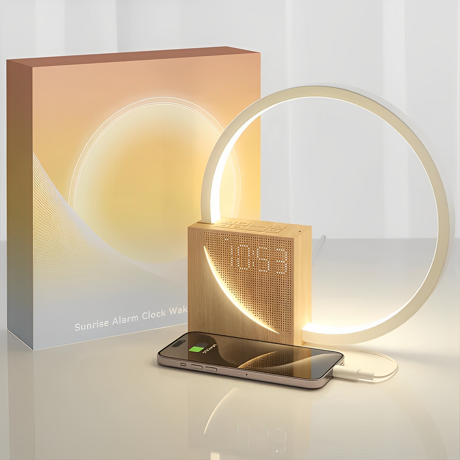 Nino – Weckerlampe mit Berührungssteuerung, Dimmer und Beleuchtungsfunktionen