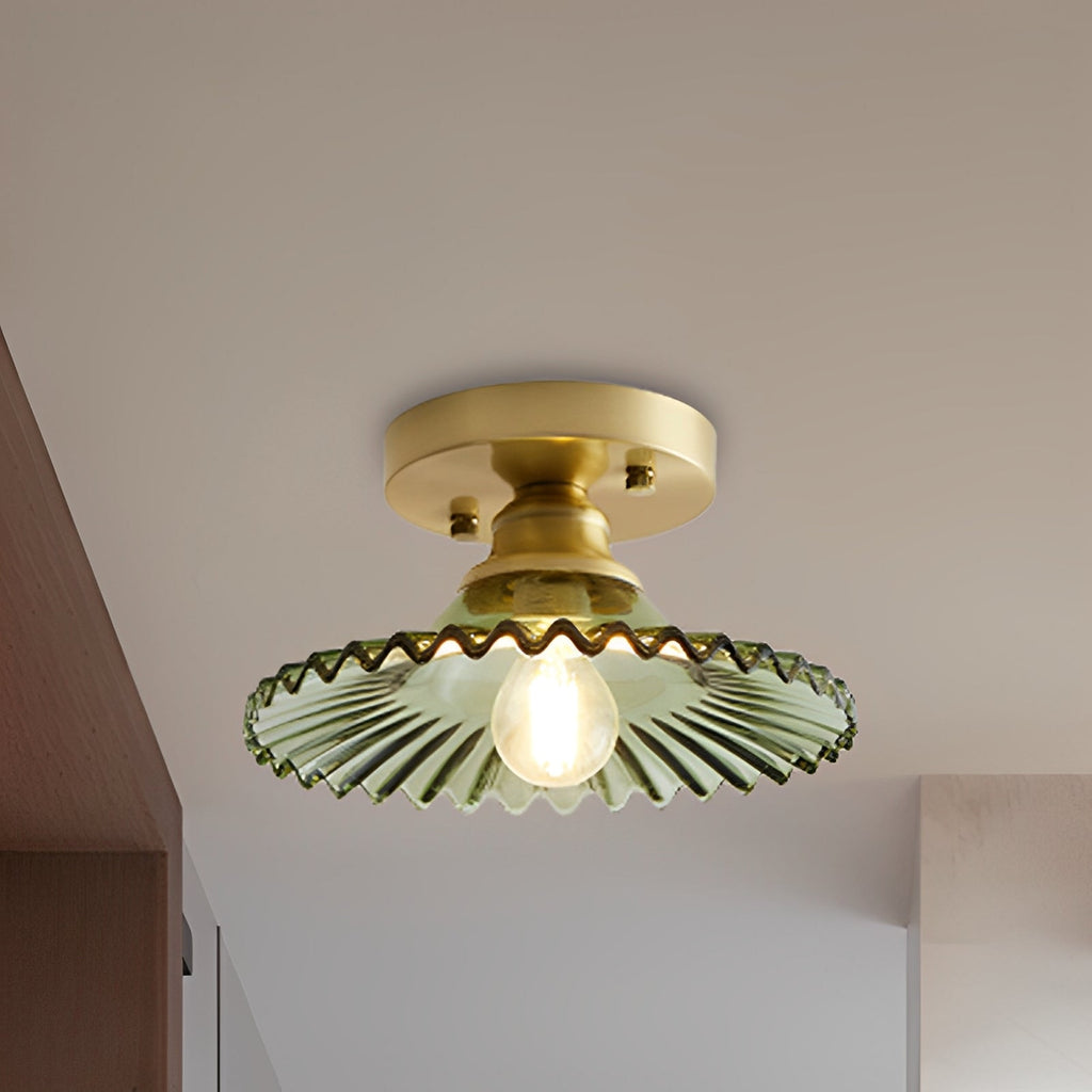 Ribella – Deckenlampe mit geriffeltem Glas im Retro-Stil