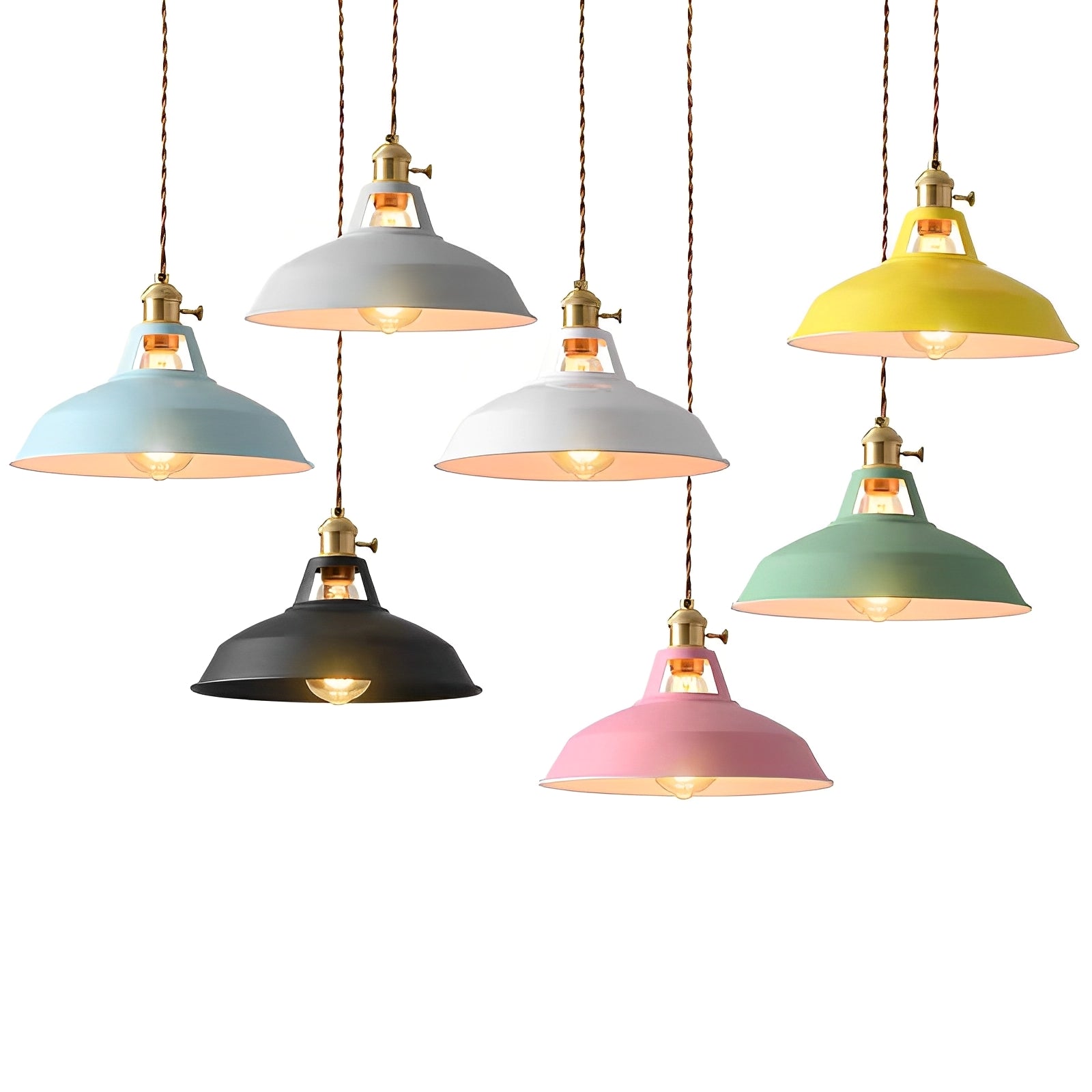Mella – Industrie-Hängelampe im Macaron-Design aus Metall