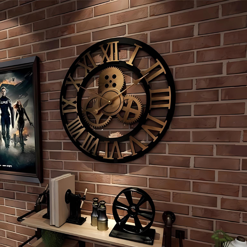 Marlow – Alte Holzwanduhr im Industrie-Look für stilvolle Raumdetails