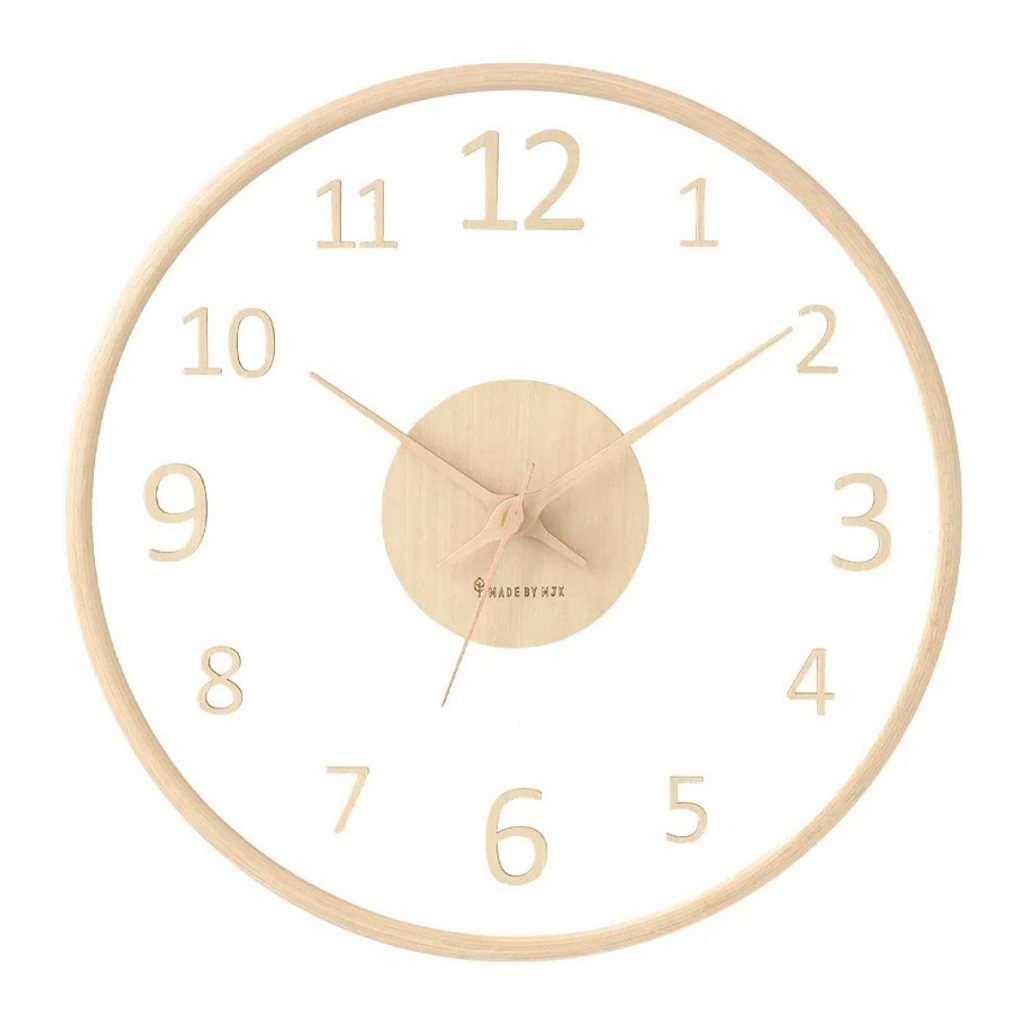 Jasmin – Wanduhr aus Holz und Glas