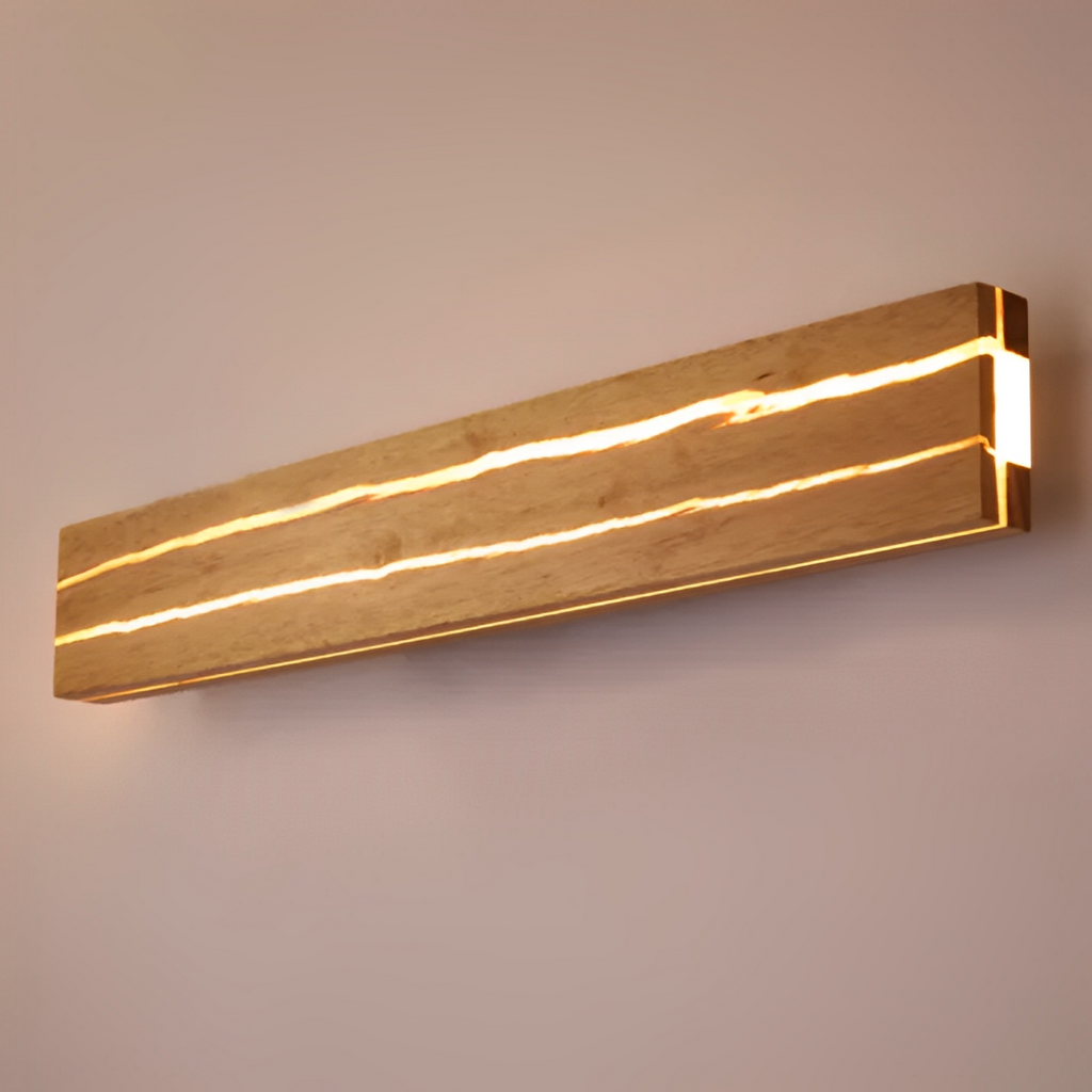 Ewan – Zeitgemäße Wandlampe mit Holzriss-Look