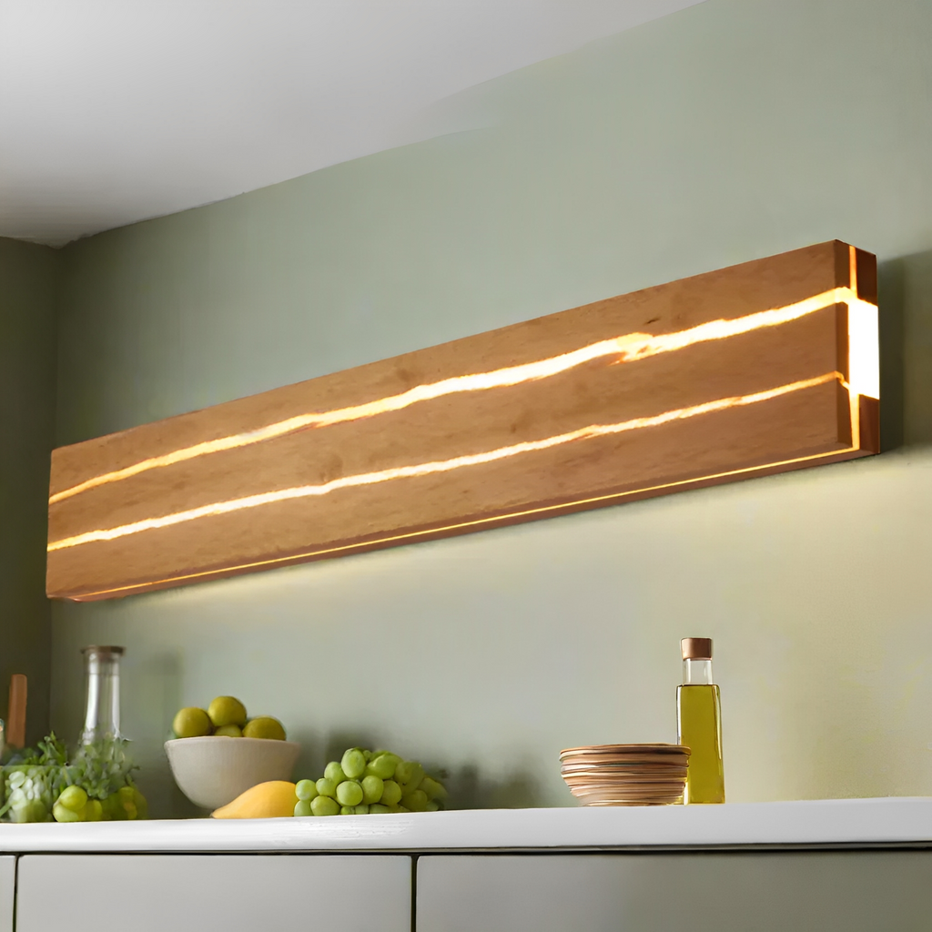 Ewan – Zeitgemäße Wandlampe mit Holzriss-Look