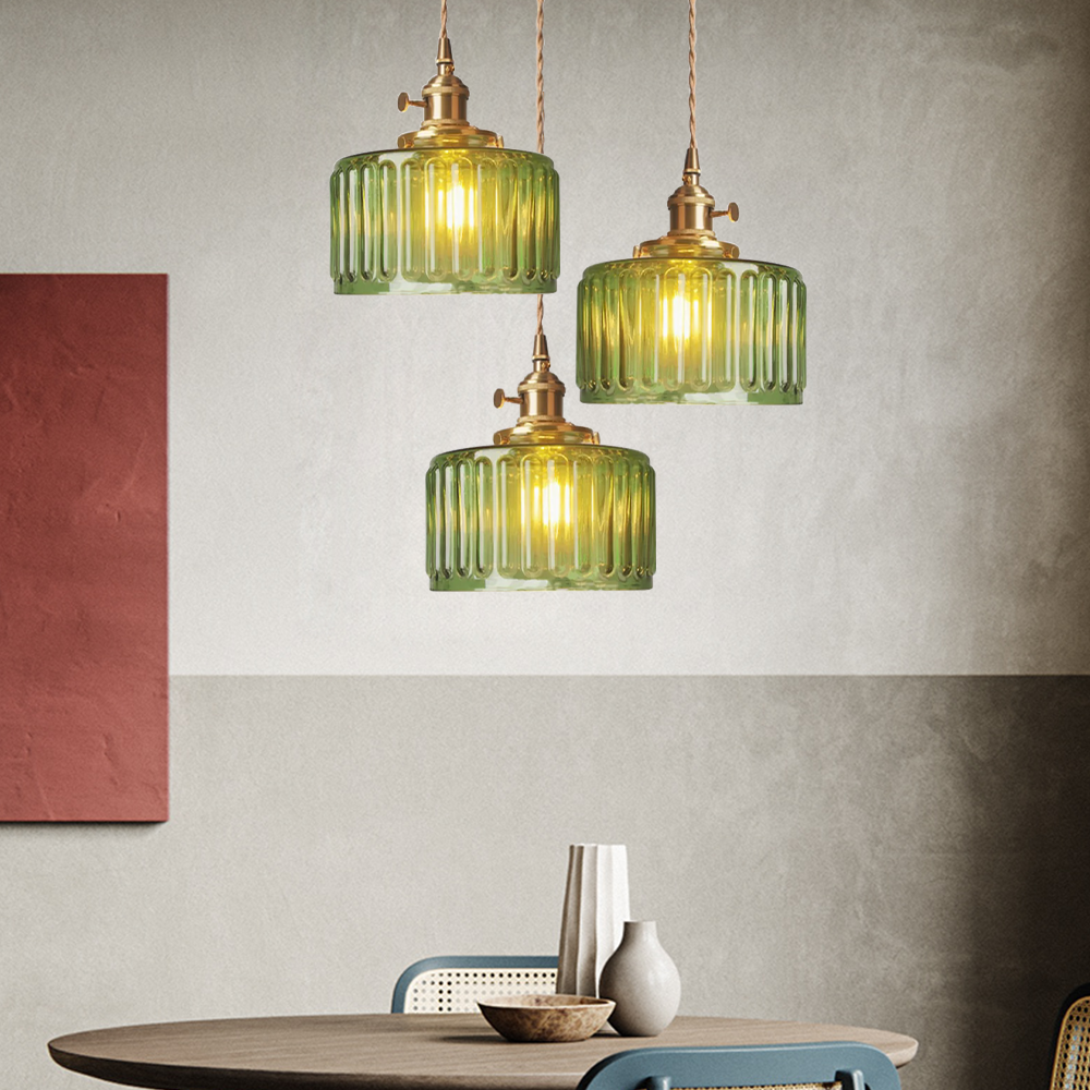 Lyra – Vintage-Pendelleuchte aus Glas im Zylinderstil