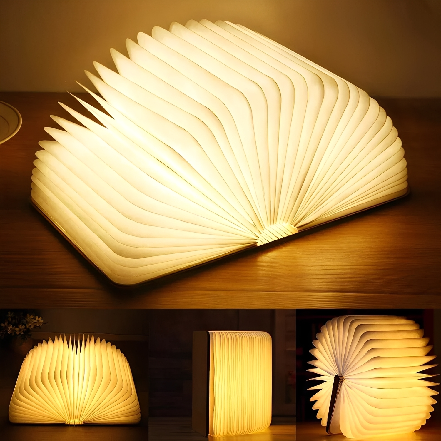 Faye – Faltbare Leder-Nachttischlampe