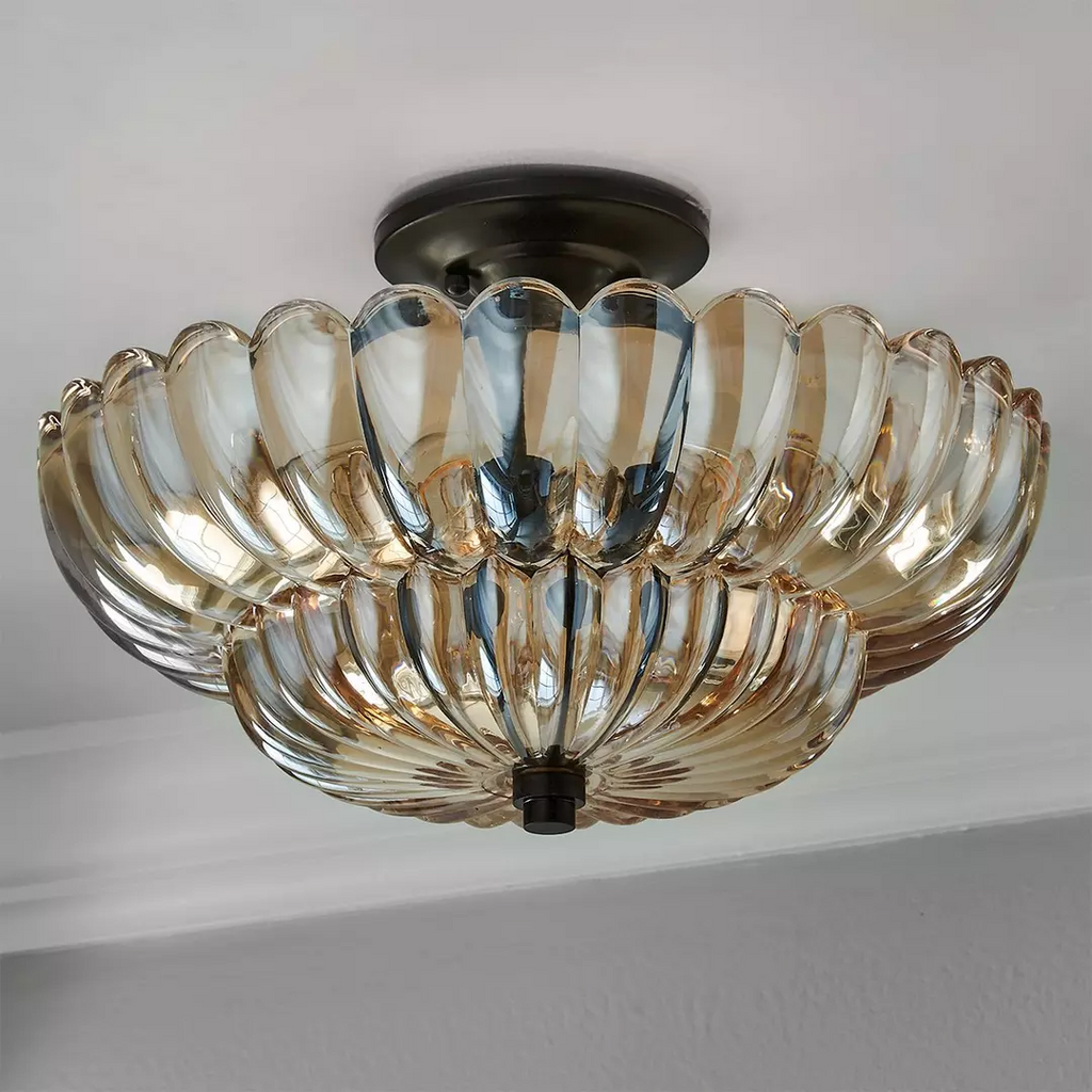Remi – Vintage Bernstein Glas Deckenleuchte