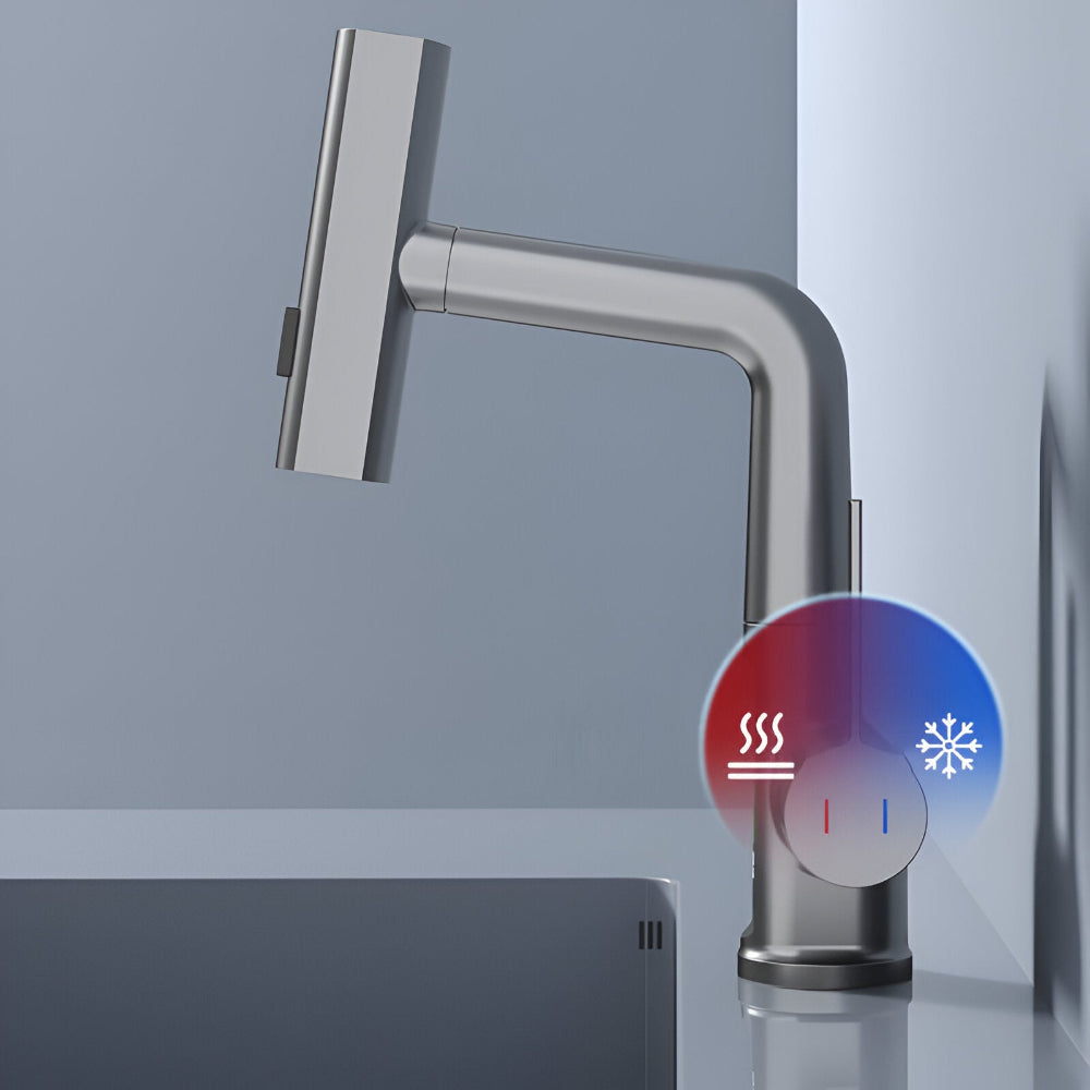 Kaito – Schwenkbarer und ausziehbarer Wasserhahn für das Waschbecken