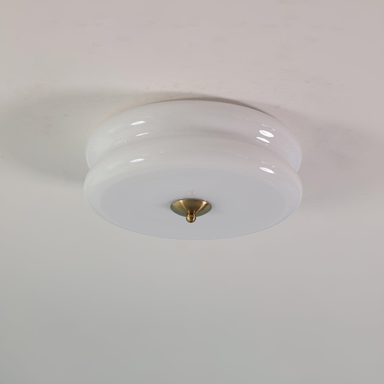 Elon – Einfache Deckenleuchte aus Glas in Creme