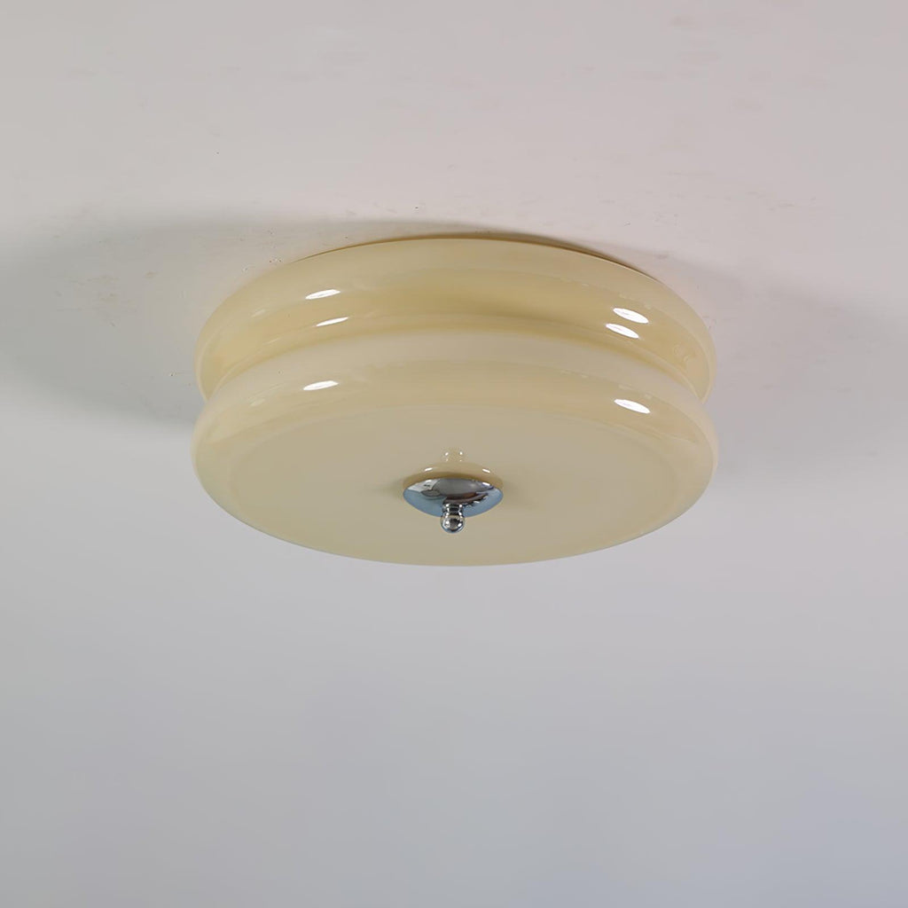 Elon – Einfache Deckenleuchte aus Glas in Creme