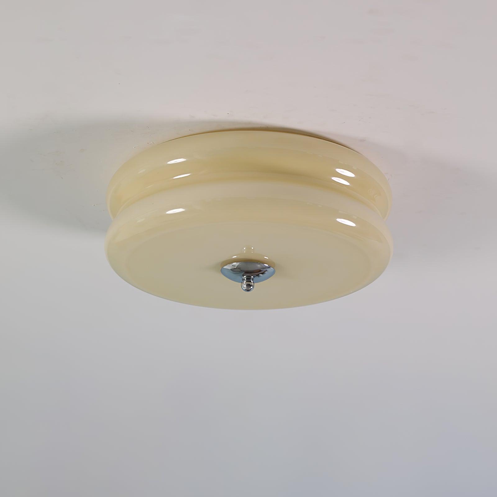 Elon – Einfache Deckenleuchte aus Glas in Creme