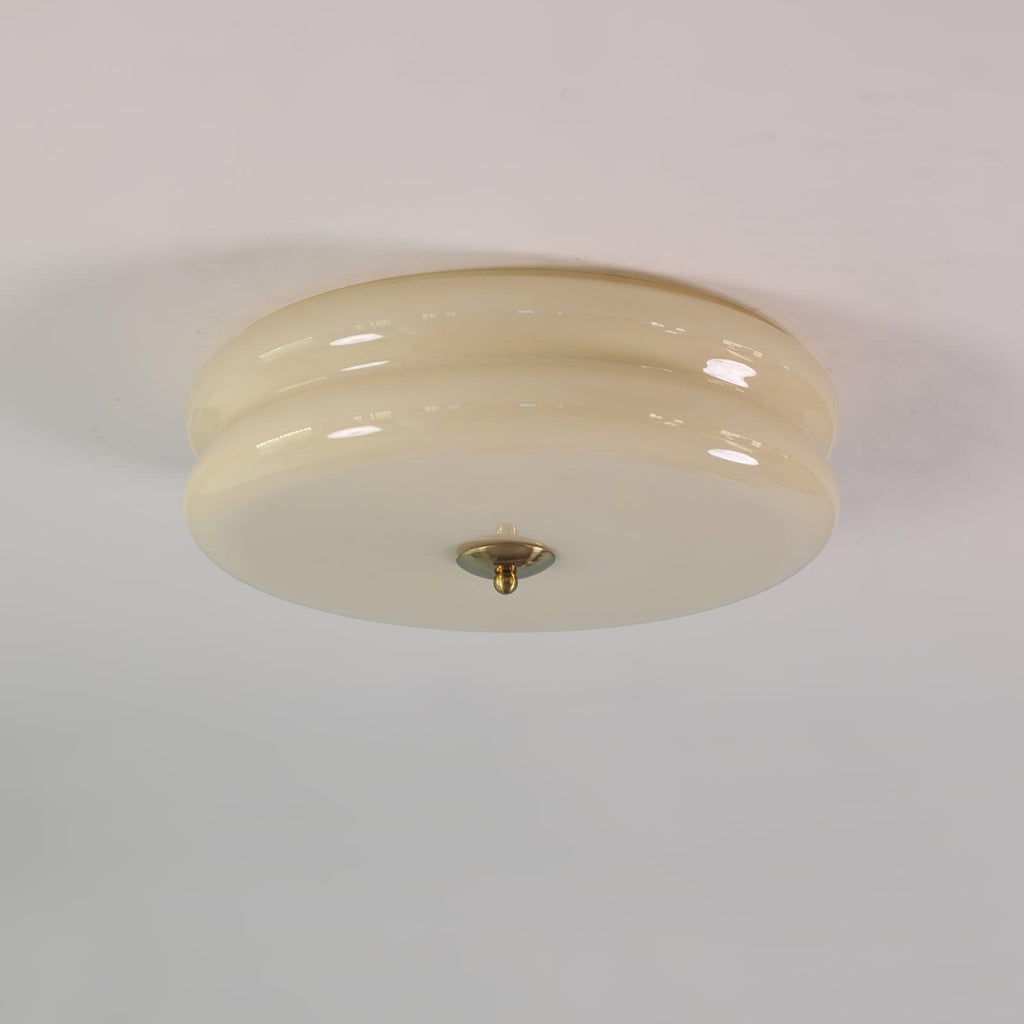 Elon – Einfache Deckenleuchte aus Glas in Creme