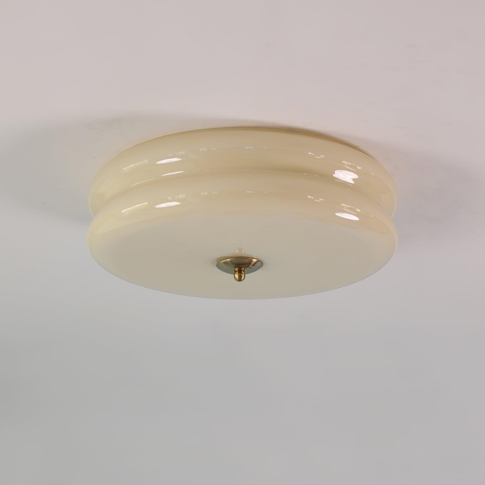 Elon – Einfache Deckenleuchte aus Glas in Creme