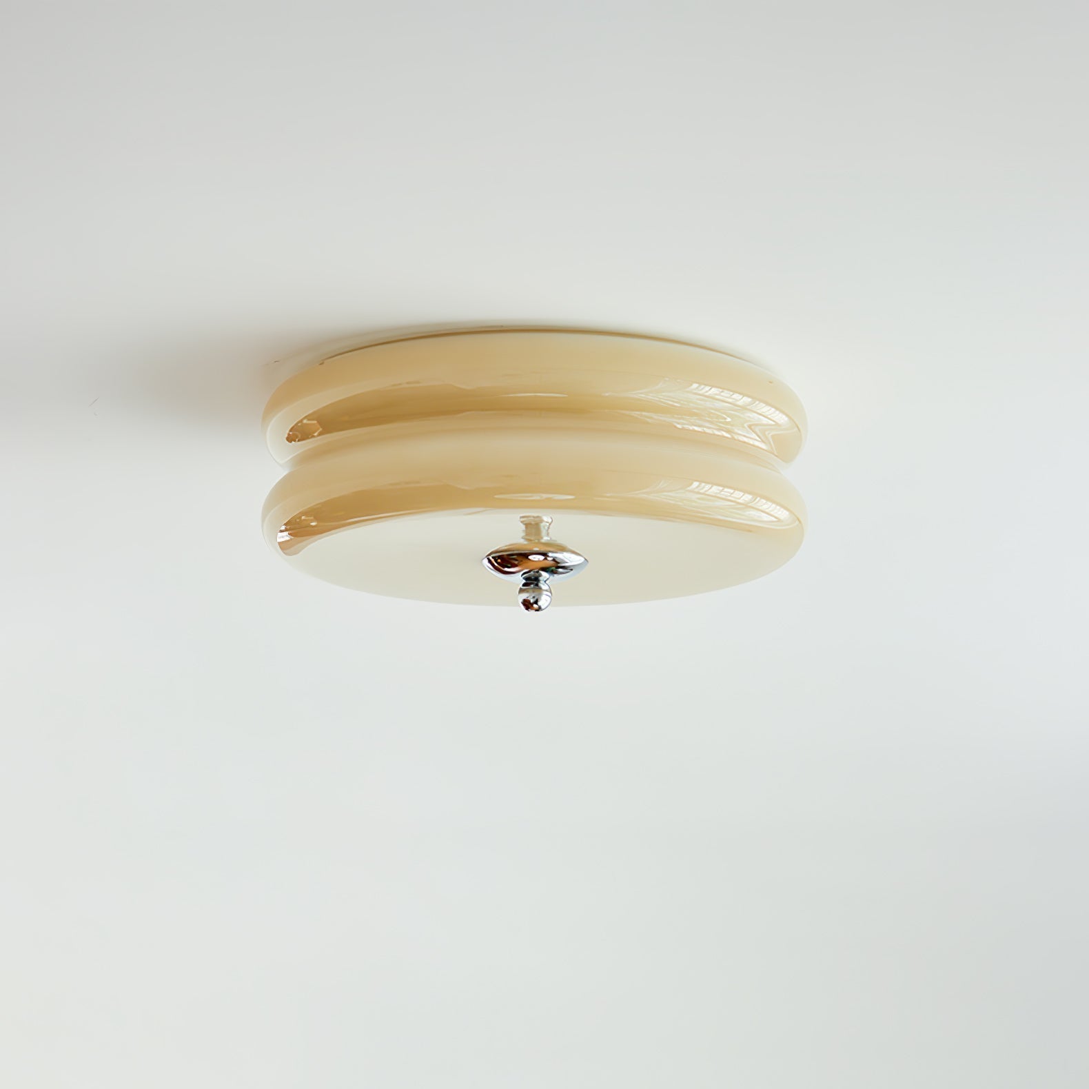 Elon – Einfache Deckenleuchte aus Glas in Creme