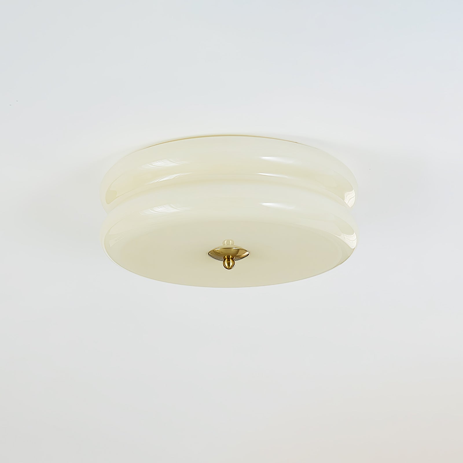 Elon – Einfache Deckenleuchte aus Glas in Creme