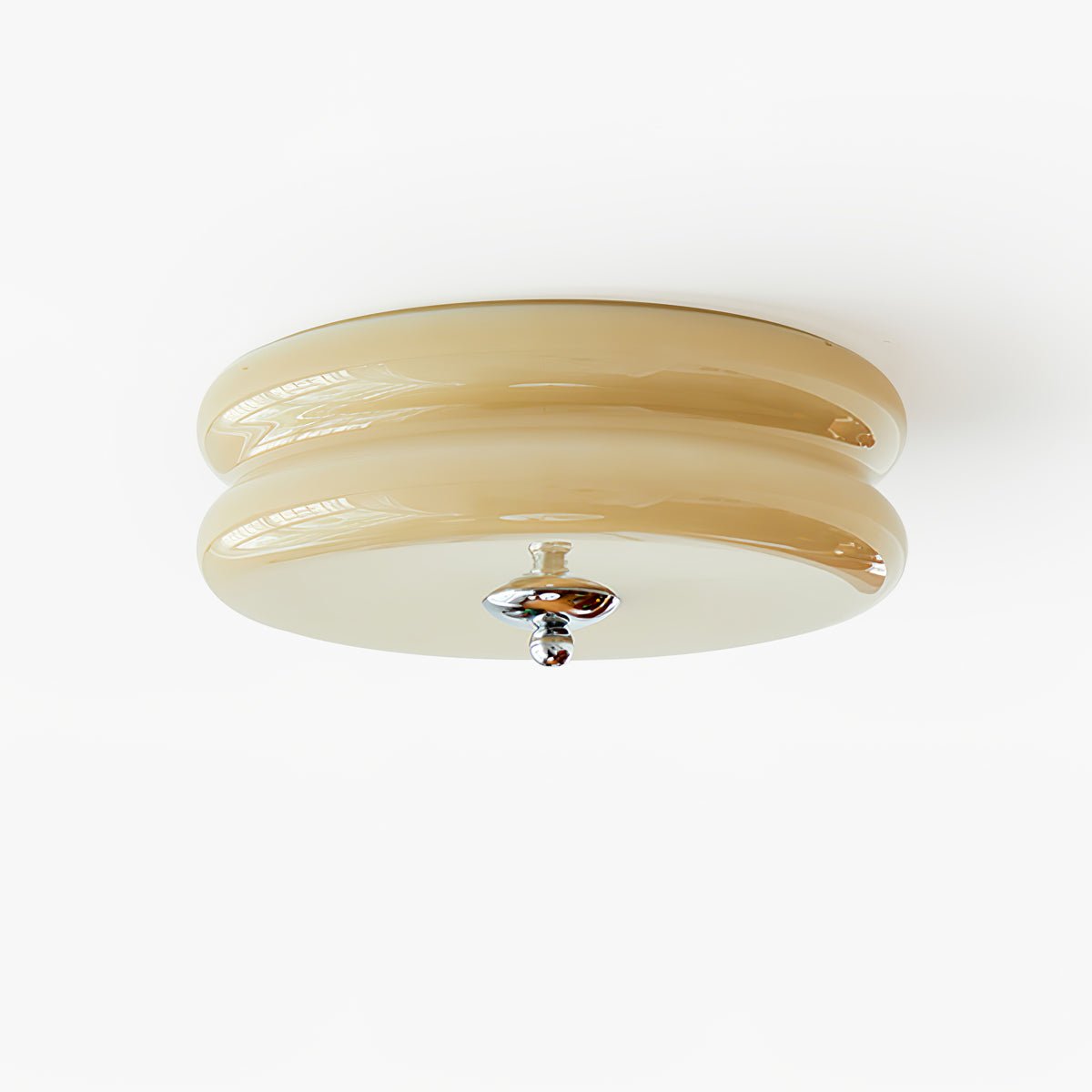 Elon – Einfache Deckenleuchte aus Glas in Creme