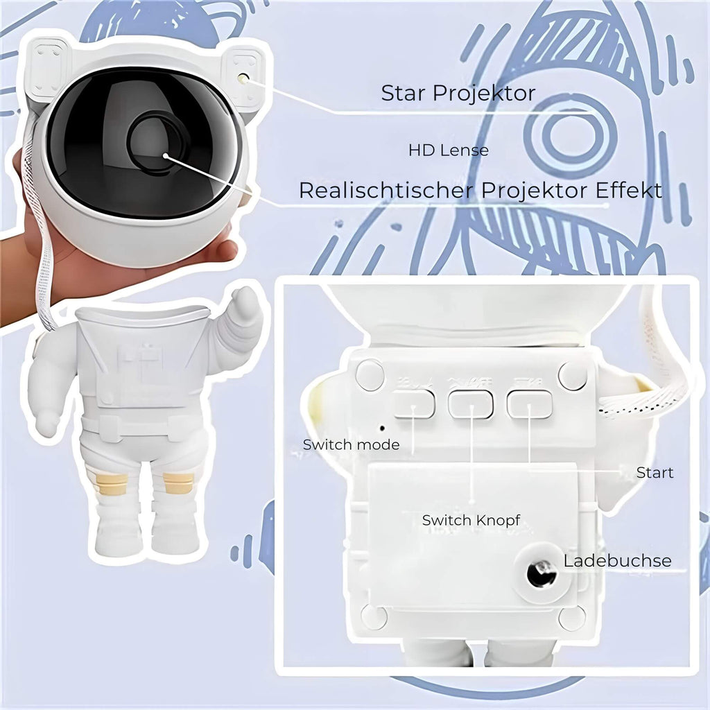 Astronaut-Sternenprojektor – Magische Galaxie-Lichtshow für Kinder & Erwachsene