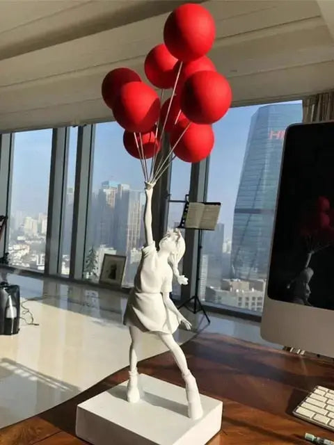 BanksyArt – Ballonmädchen-Skulptur im Streetart-Stil
