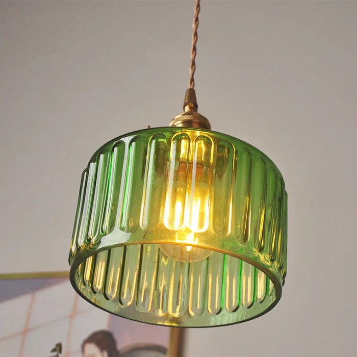 Lyra – Vintage-Pendelleuchte aus Glas im Zylinderstil