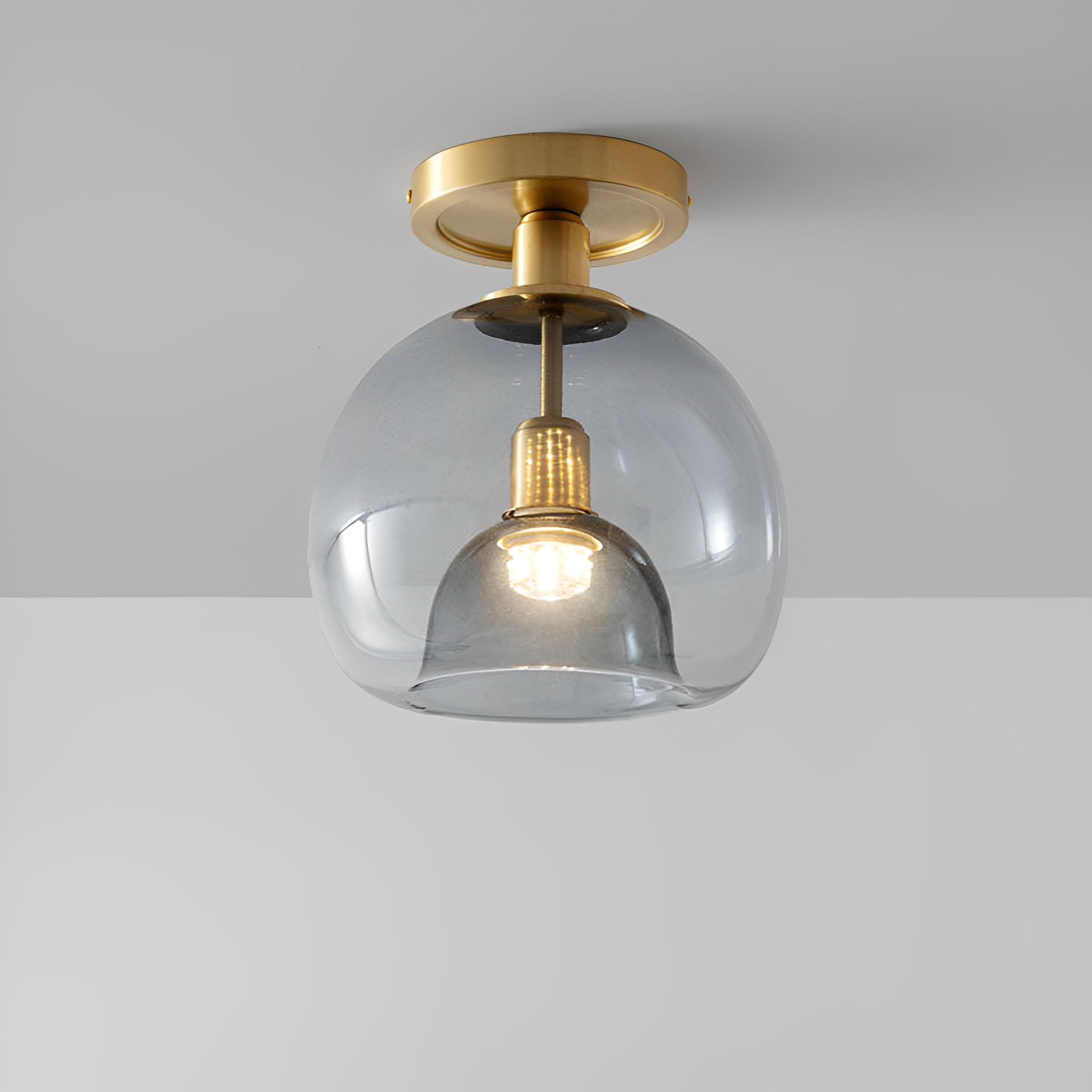 Glayra – Moderne Lampe für die Decke mit grauem Glas für Flur und Wohnbereich