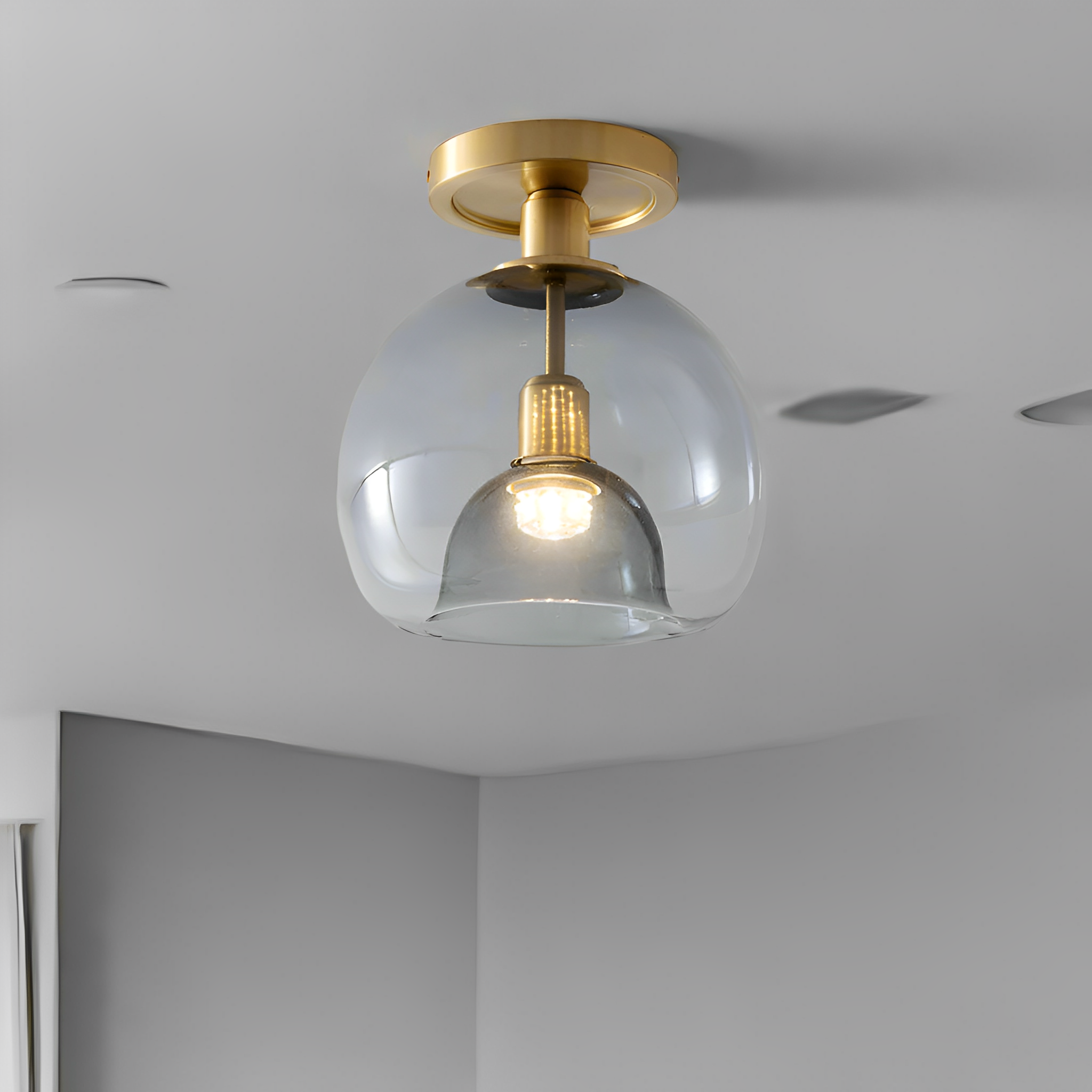 Glayra – Moderne Lampe für die Decke mit grauem Glas für Flur und Wohnbereich