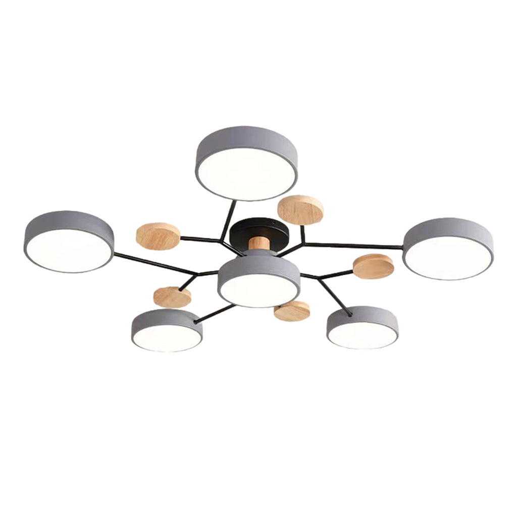 Lina – Kunstvolle Deckenlampe aus Metall und Holz