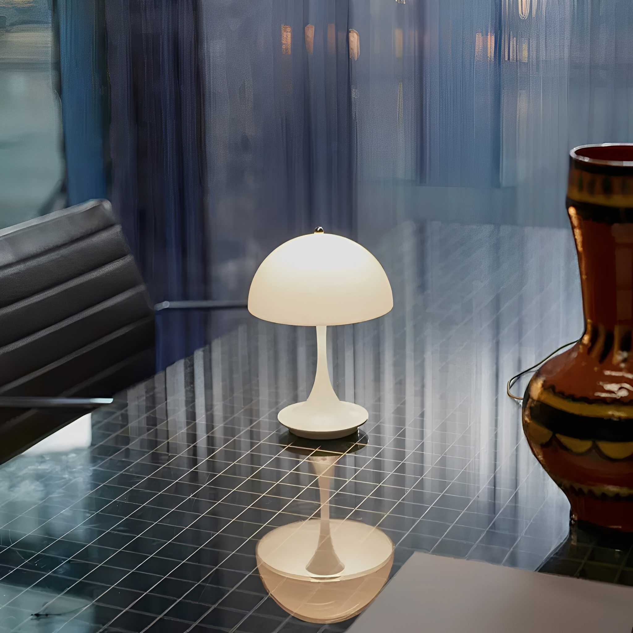 Luma – Originelle Pilz-Tischlampe mit USB-Ladung