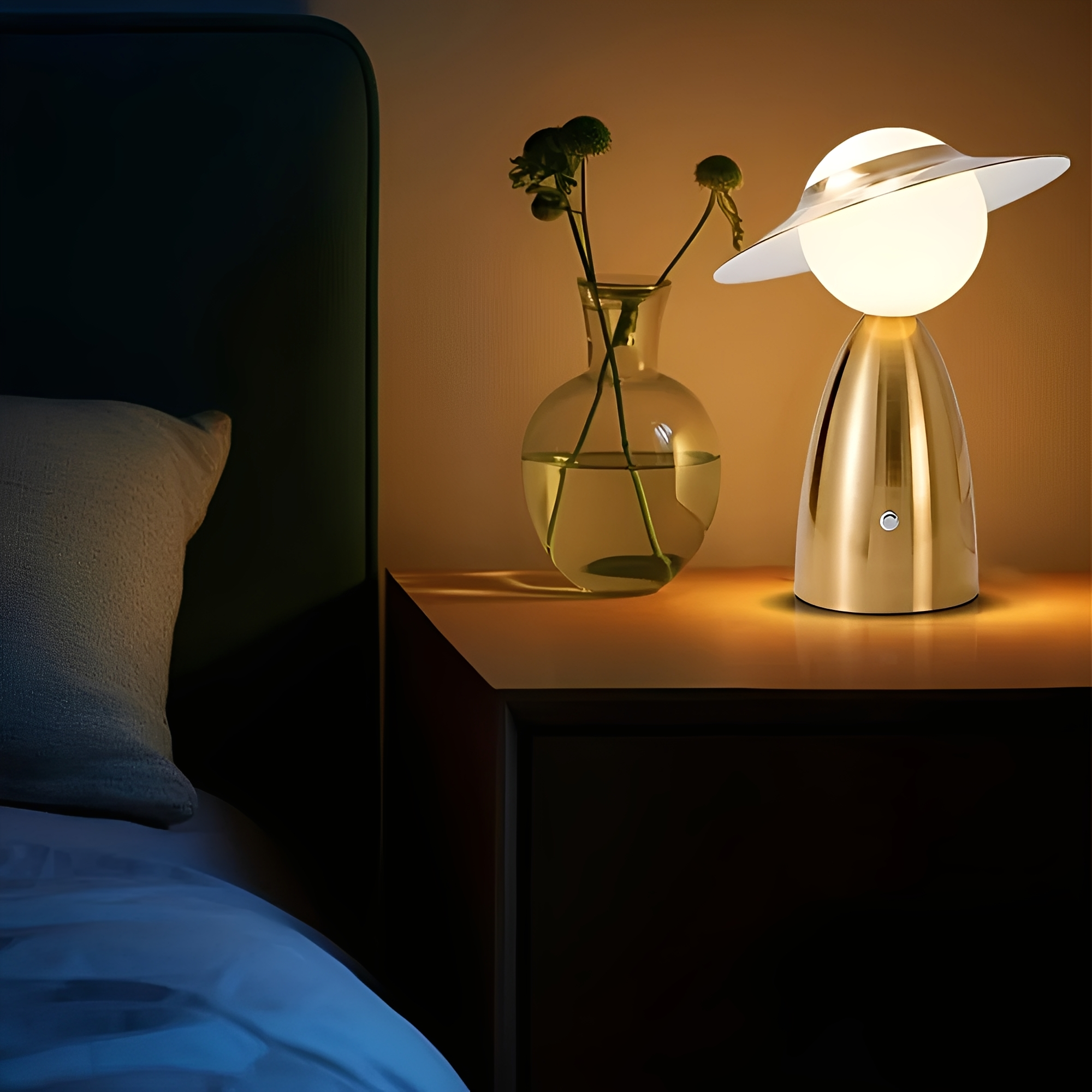 LumiElite – Kreative Metall-Tischleuchte mit USB-Ladung