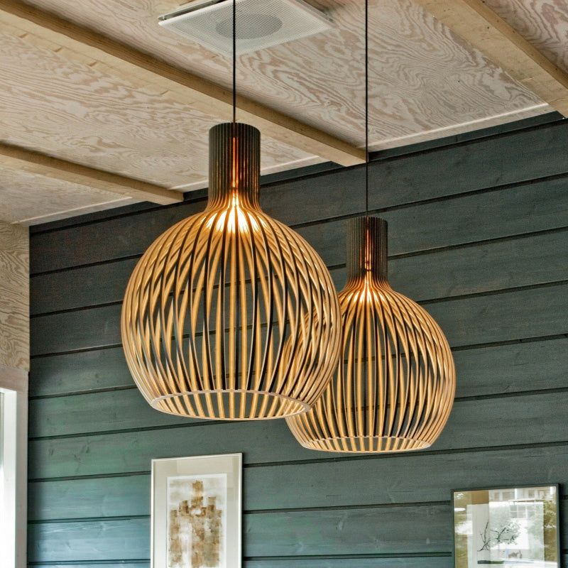 Nordic Glow - Handgefertigte Holz-Pendelleuchte