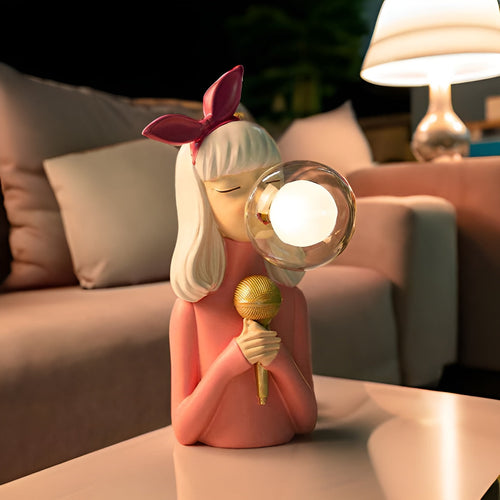 Charmante Bubble Girl Nachttischlampe