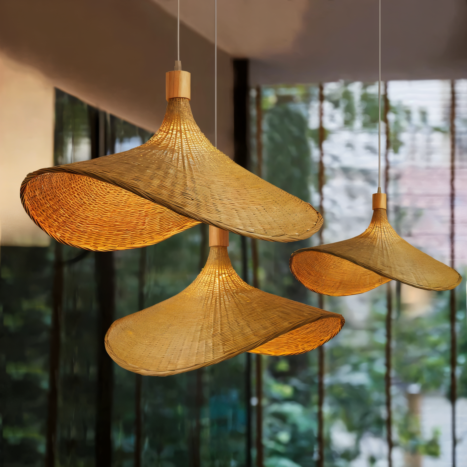 Kaito – Kronleuchter aus Bambus und Rattan