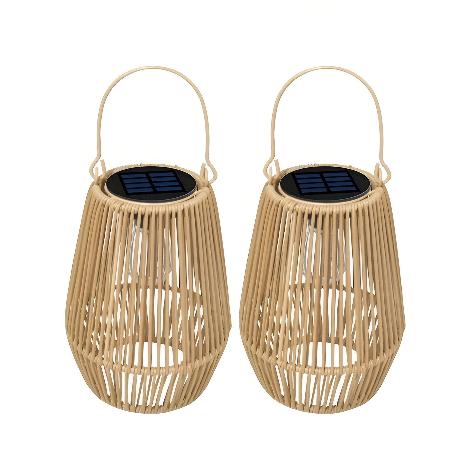 SolarWeave Laterne – Rattan-Bambus Optik