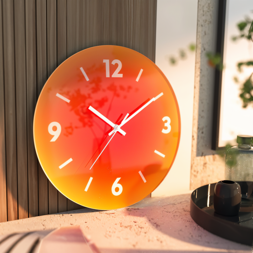 Mireya – Geräuschlose Wanduhr aus Glas