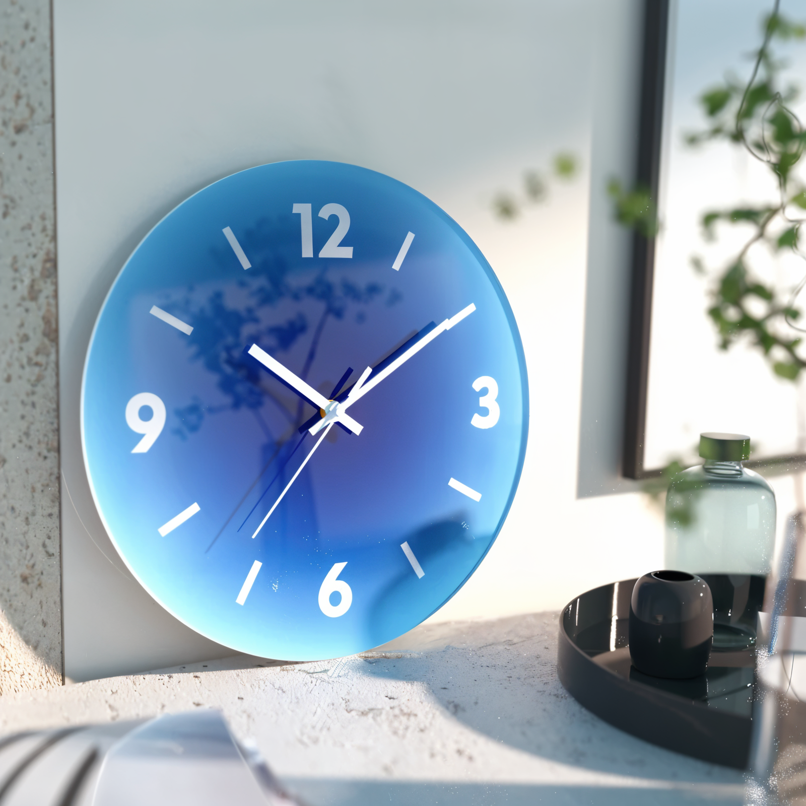 Mireya – Geräuschlose Wanduhr aus Glas