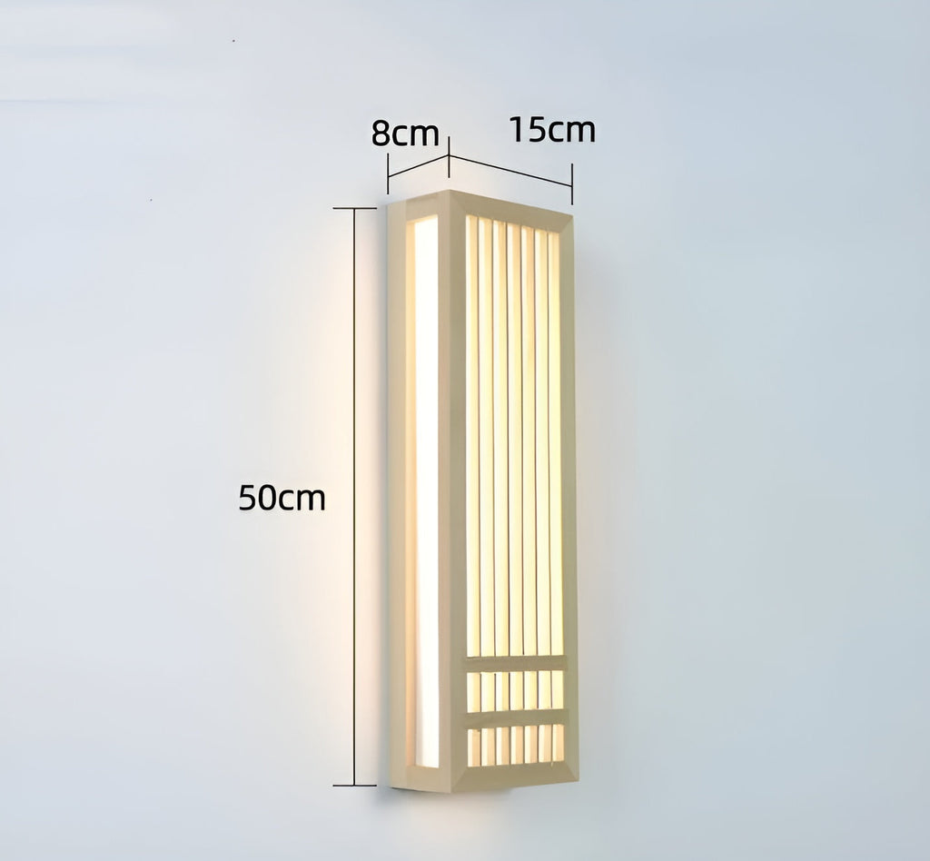 JapandiGlow – Wandlampe aus Holz & Acryl im modernen Japandi-Stil