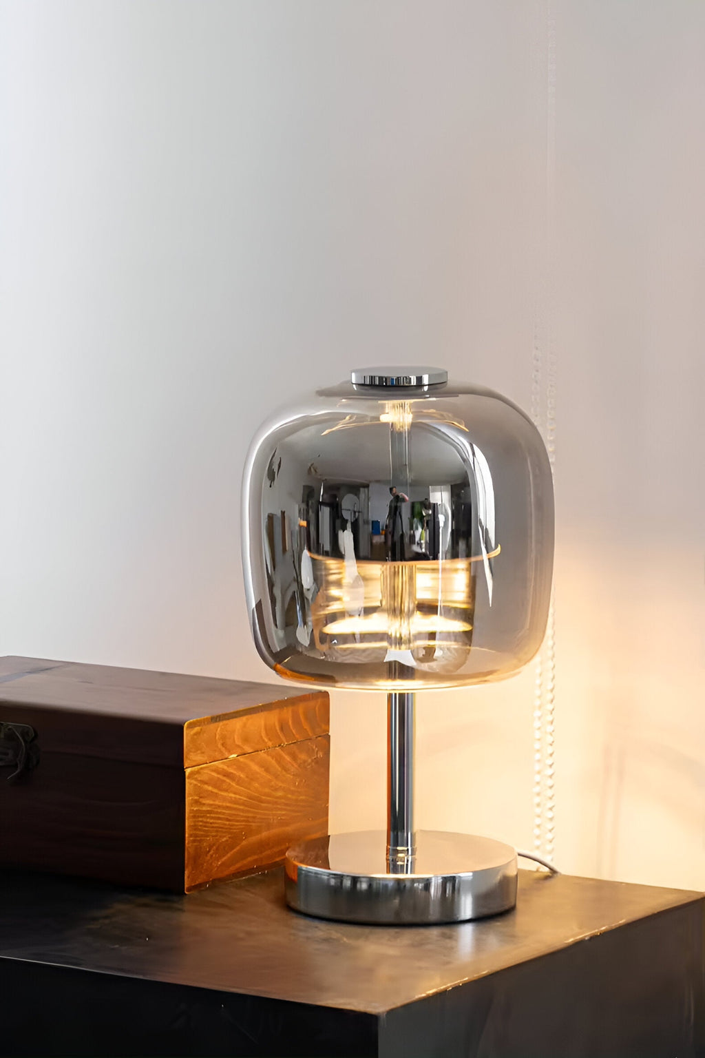 SmokeLite Tischlampe – Dimmbares USB-Glaslicht