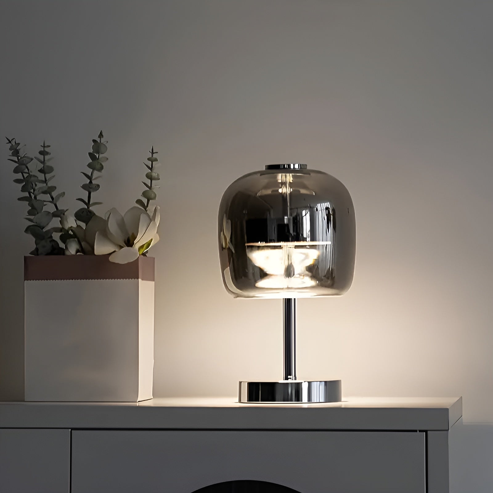SmokeLite Tischlampe – Dimmbares USB-Glaslicht