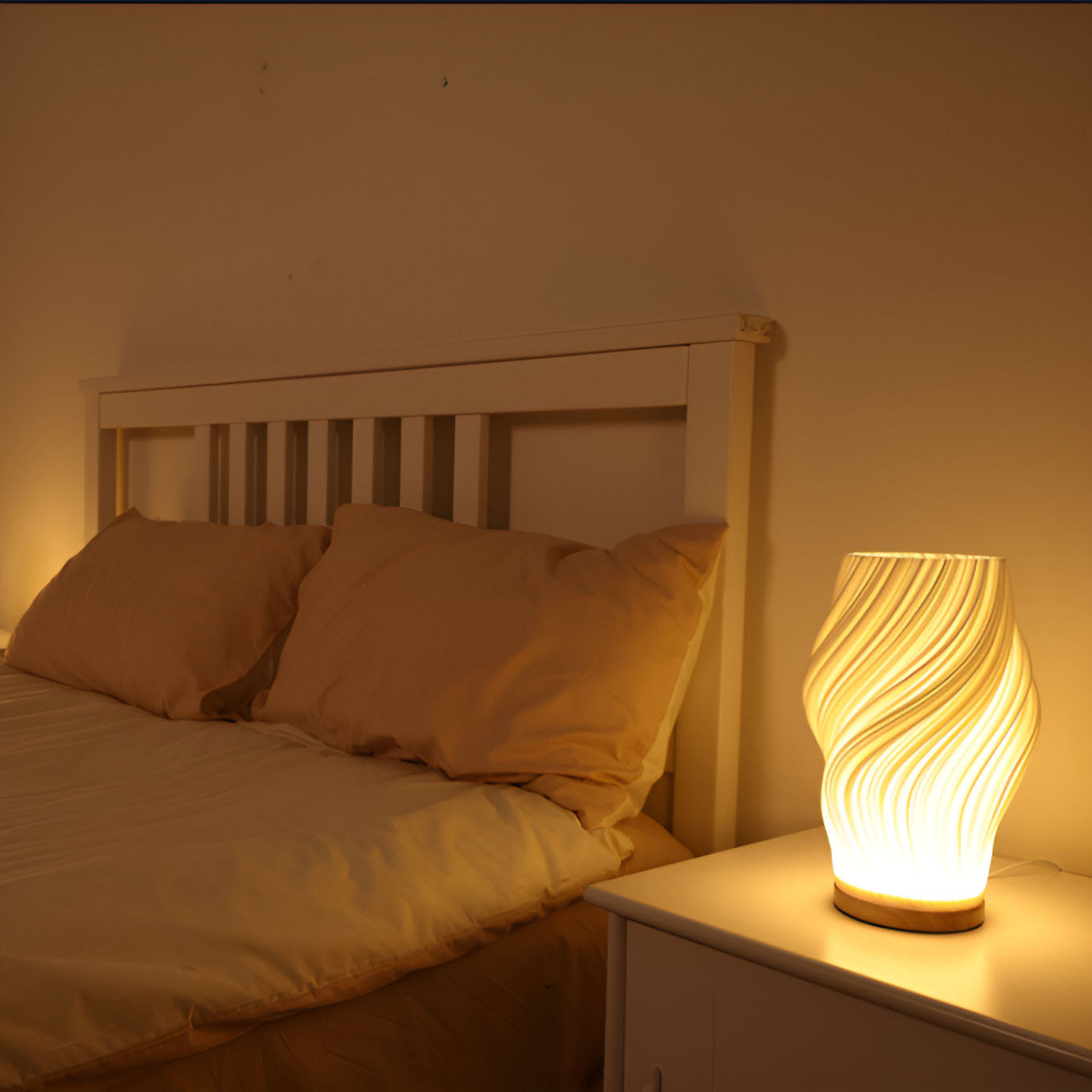 WaveGlow Tischlampe – 3D-Wellenoptik