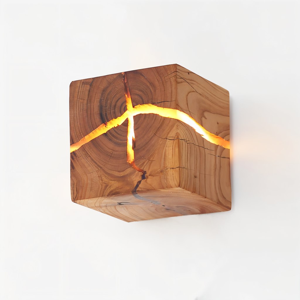 CrackleWood Artlight – Handgemachte Wandleuchte mit Holzriss-Struktur