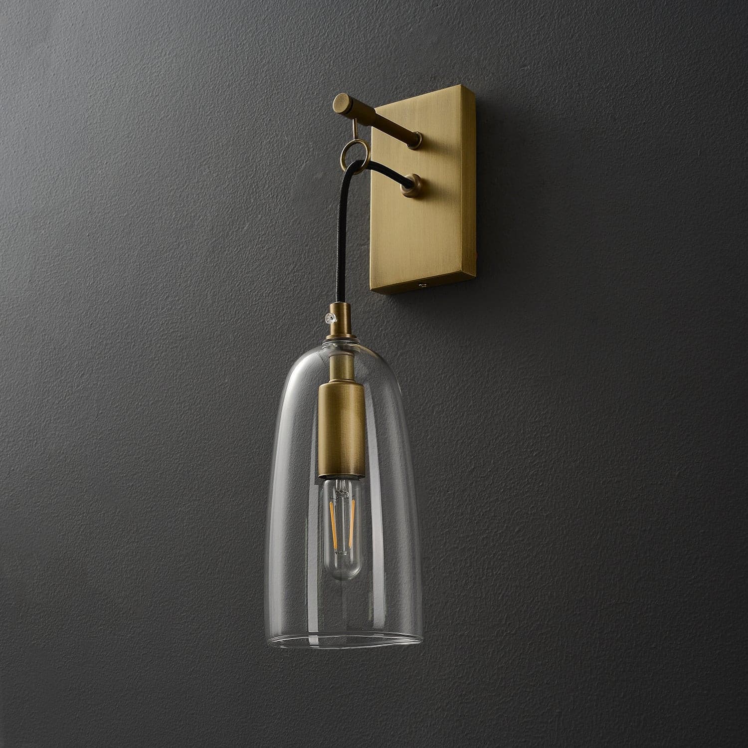 Ray – Wandlampe aus Kupfer und Glas
