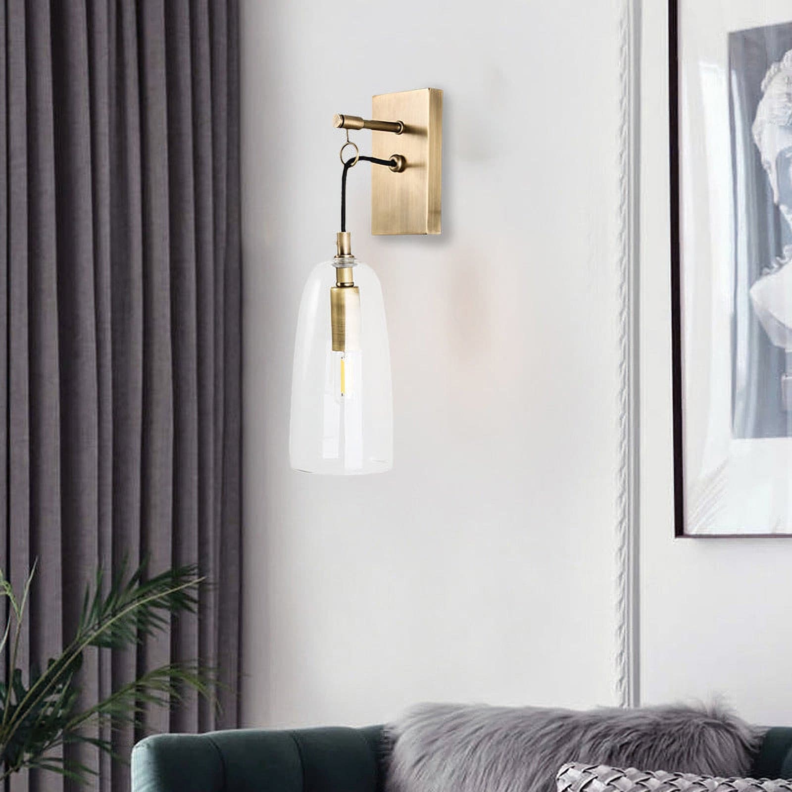 Ray – Wandlampe aus Kupfer und Glas