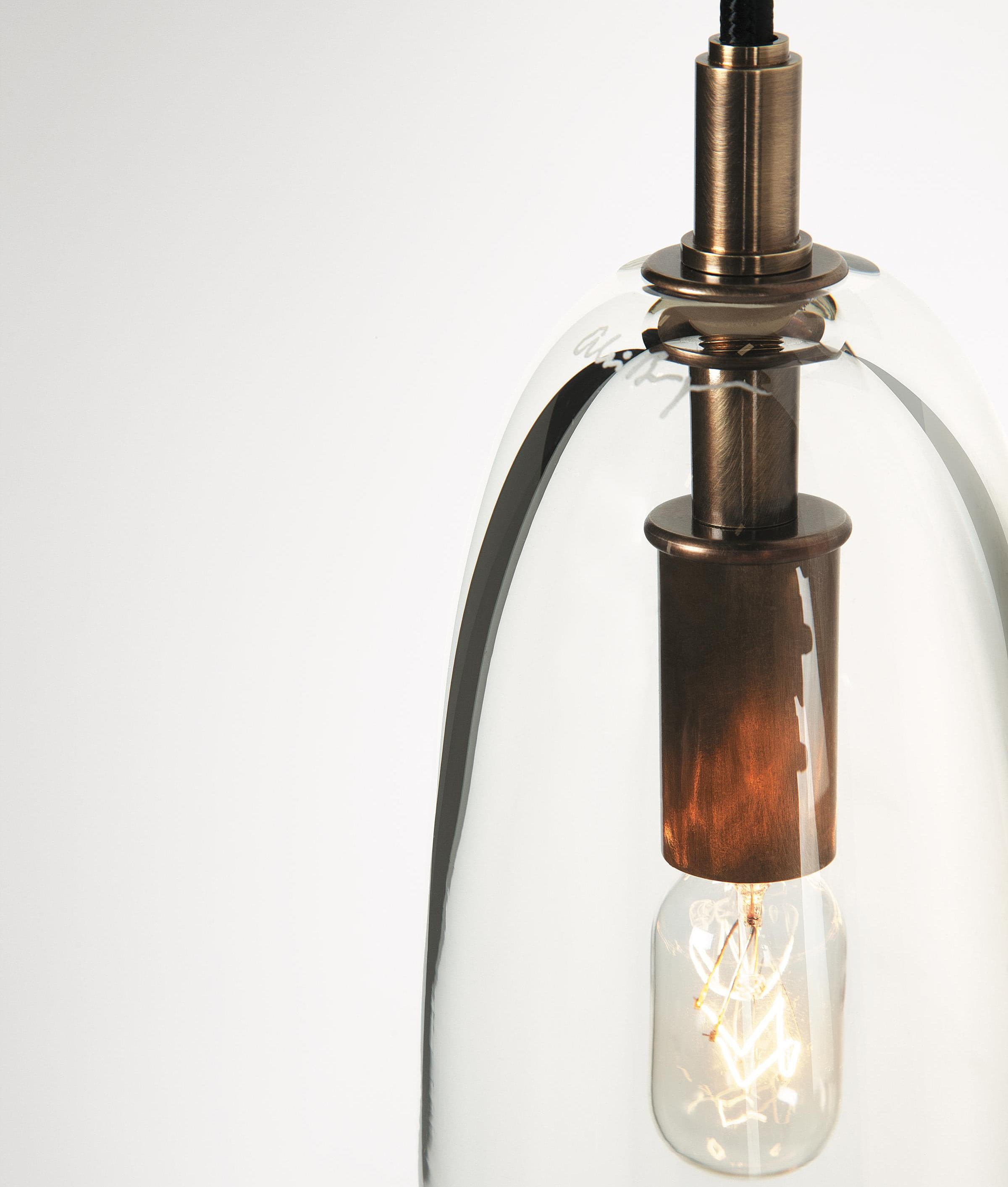 Ray – Wandlampe aus Kupfer und Glas