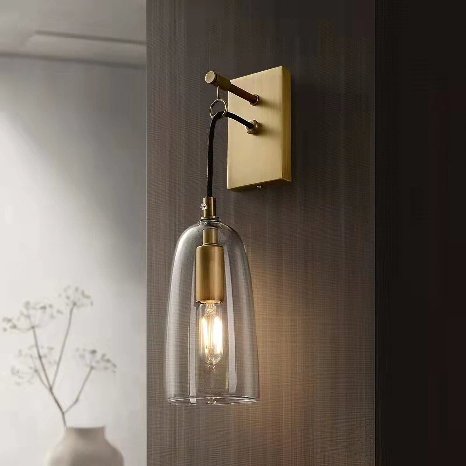 Ray – Wandlampe aus Kupfer und Glas